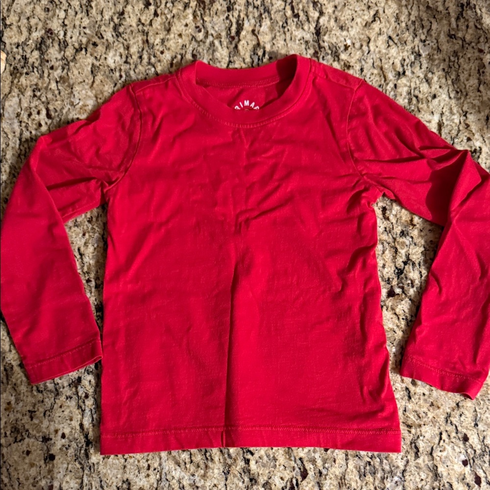 Primary Red Long‎ Sleeve Kids Shirt Size 4